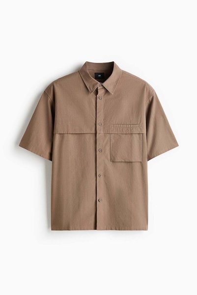 H&M Loose Fit Short-sleeved cotton shirt