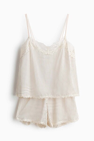 H&M Lace-trimmed satin pyjamas