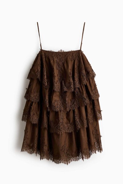 H&M Tiered lace-trimmed dress