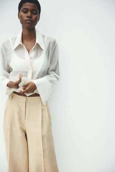 H&M Wide linen-blend culottes