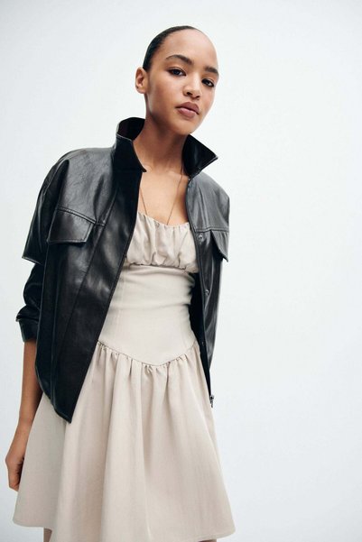 H&M Gathered twill dress