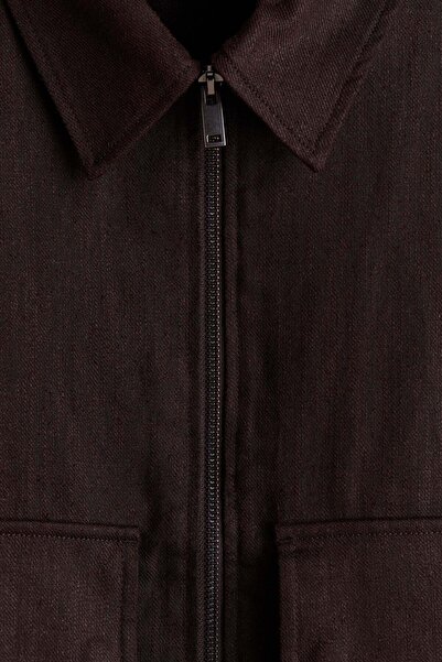 H&M Linen-blend zip-through overshirt