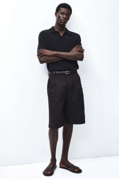 H&M Regular Fit Silk-blend polo shirt