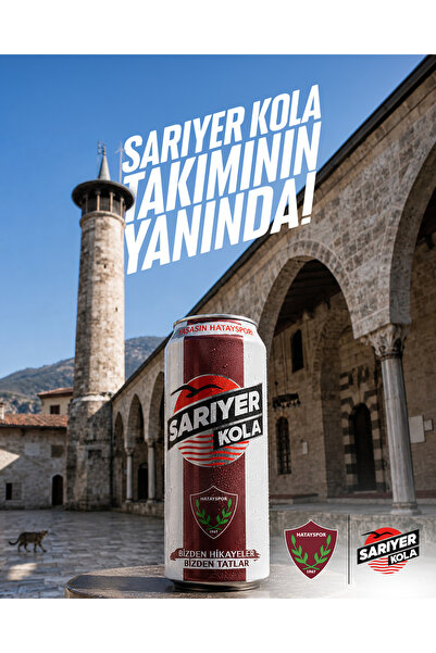 Sarıyer Gazoz SARIYER KOLA HATAYSPOR ÖZEL ÜRETİM 330 ML 24'LÜ