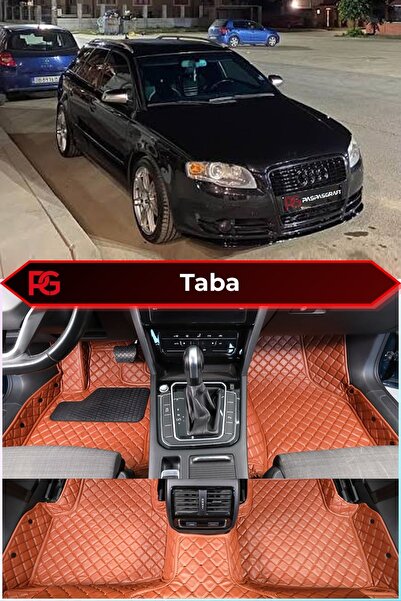 PASPASGRAFT Audi A4 B6-B7 2000-2008 Taba Renk 8D Diamond Premium Havuzlu Deri...