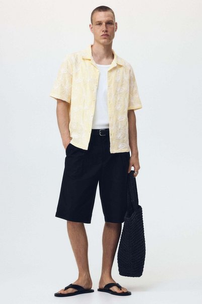 H&M Regular Fit Embroidered resort shirt