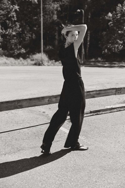 H&M Crinkled drawstring trousers