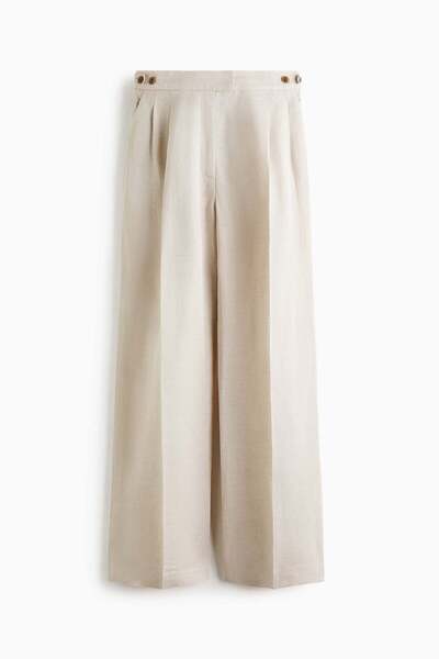 H&M Linen-blend tailored trousers