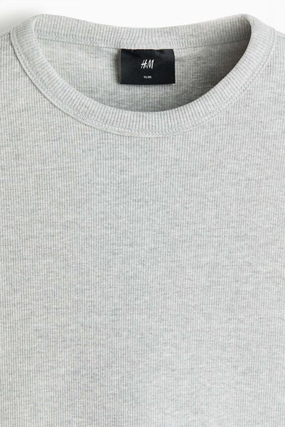 H&M Slim Fit Ribbed T-shirt