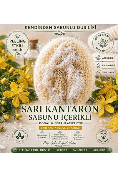 Kantaron Sabunu İçerikli - Kendinden sabunlu duş lifi - kabak kese