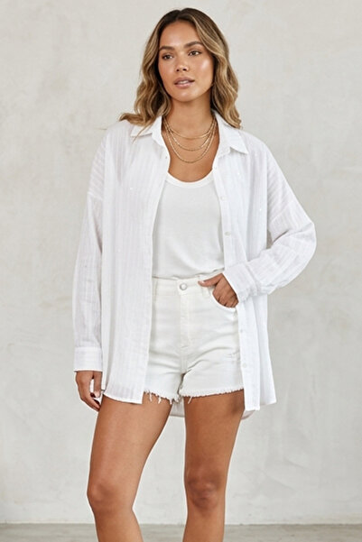 Bigdart 3900 Oversize Long Basic Shirt - White