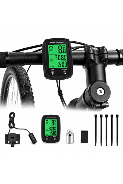Gevys Ciclocomputer bicicleta Gevys®, vitezometru digital cu fir, 19 functii,...