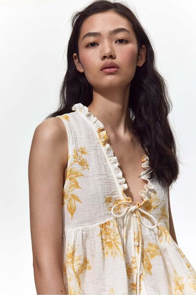 H&M Muslin peplum top