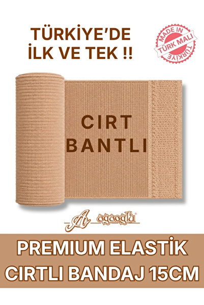 Ağaoğlu Premium Elastik Bandaj 15 cm, Cırt Bantlı, Metal Kopçasız, 4,5 Metrey...