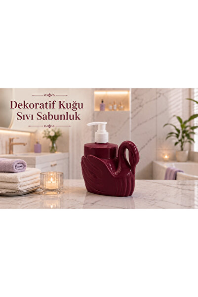 LUCES DESİGN Dekoratif Kuğu Sıvı Sabunluk, Şık Kuğu Figürlü Banyo ve Mutfak S...