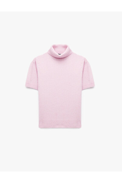Koton Soft Textured Short Sleeve Turtleneck Knitwear Sweater