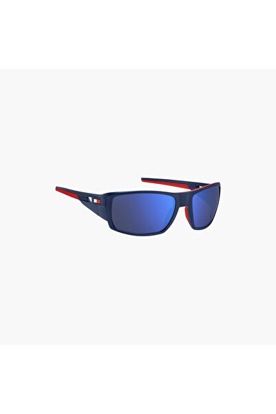 Tommy Hilfiger Men Rectangle Polarized Blue Sunglasses