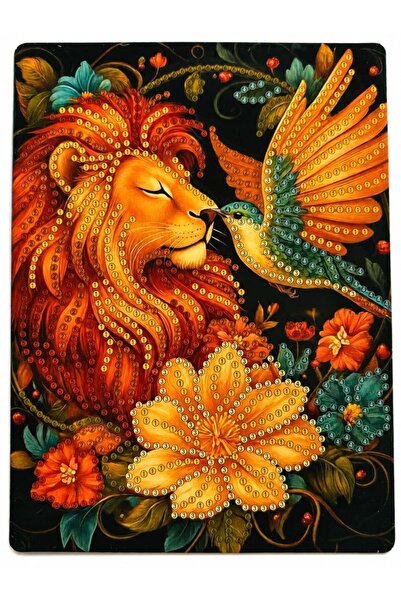 iğne izi 5D Diamond Stone Embroidery Kit Painting 15X20 Lion - Diamond Painting