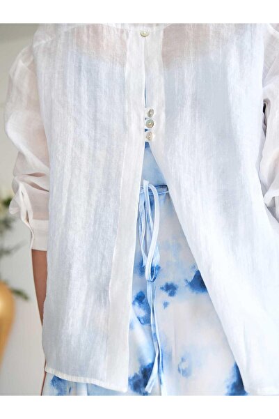 Moda Days Women's Baby Blue Dress and Shirt Set Midi Strap Tie-Dye Patterned ...