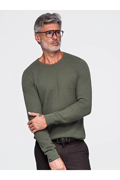 OMBRE Herrenpullover, Regular Fit, Rundhals OM-SWSW-0119 Grün
