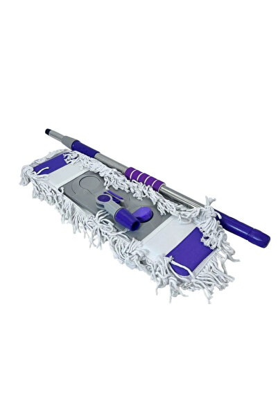 Virello Mop plat cu mâner de 55 cm – Microfibră și poliester, Mâner metalic r...