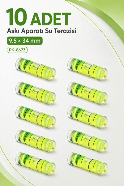 Poke Askı Aparatı İçin Mini Su Terazisi 9.5 × 34 mm 10 Adet PK-8673