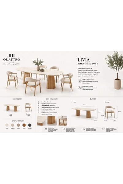QUATTRO HOME Livia Yemek Masası Takımı