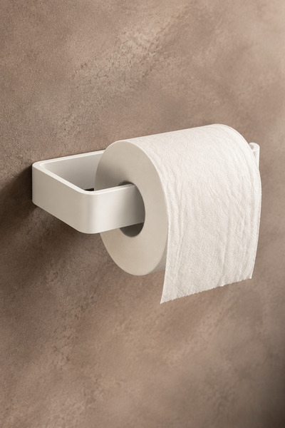 TncPatiShop Adhesive White Lama Toilet Paper Holder – Premium Metal Wc Paper Holder, No Drilling Installation