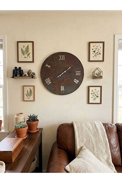 BERCESTE Tempus 60 cm İtalyan Tasarım Rustik Duvar Saati S3946