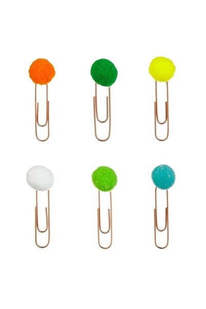 CATIANO Agrafe metalice bronz cu pompon tip topper 6.5cm - 6 bucăți