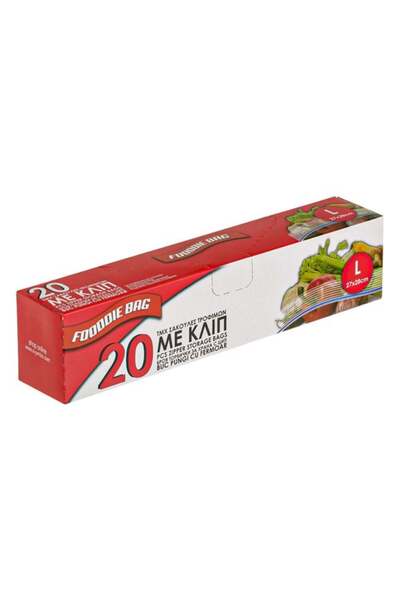 CATIANO Pungi pentru Alimente cu Clips 27x28cm (mari) - 20buc