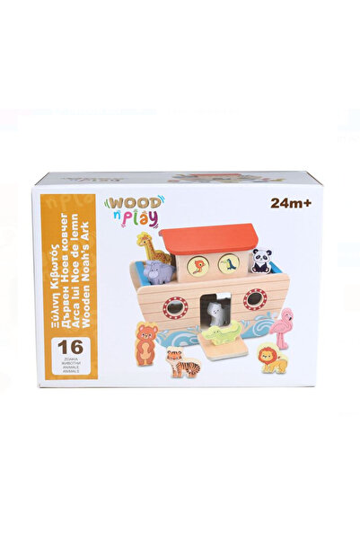 Dreamer Jucarie Educativa din Lemn Arca cu 16 Animale