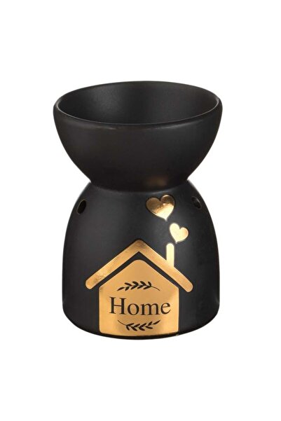 CATIANO Suport Ceramic Negru Mat cu Model Perforat Floare & Mesaj din Folie A...