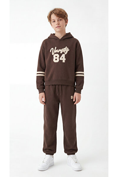 Mışıl Kids Varsity 84 Appliqué Embroidered Top and Bottom Boys' Tracksuit Set