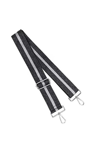 CATIANO Curea Neagra cu Fir Argintiu pentru Geanta 5cm