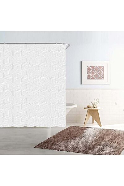 CATIANO Perdea Dus Trasparenta cu Model Liniar Alb 180x180cm