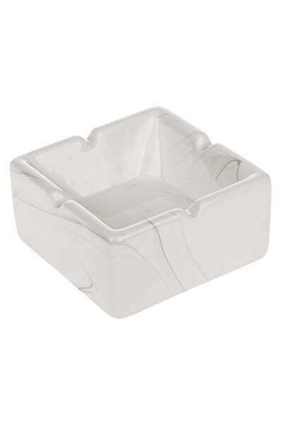 CATIANO Scrumiera Ceramica Patrata Alba Marble 10x10x5cm
