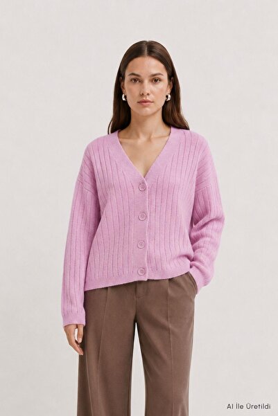 Rays Cardigan cu nasturi 0119 Roz