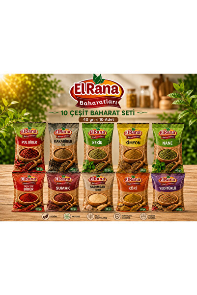 ElRana 10 Çeşit Baharat Seti – 40 gr. × 10 Adet