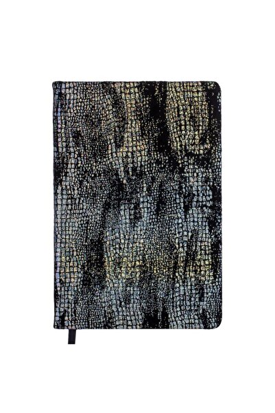 CATIANO Carnetel Notite A5 Negru Argintiu Folie Croco PU - 80F