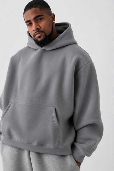 BENROMA 3 Yarn Combed Cotton Plus Size Unisex Sweatshirt Mw4