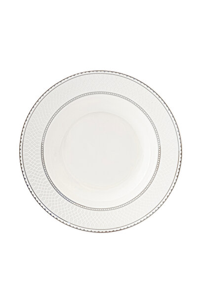 SHALLOW JUNA New Bone China Soup Plate 22 cm – Elegant White Deep Plate with ...