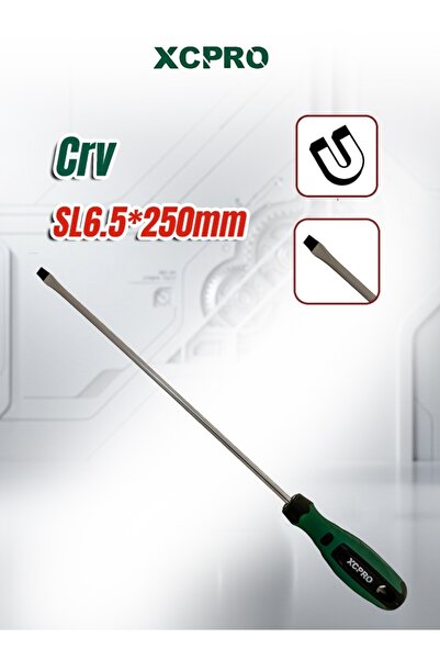XCPRO Slotted Screwdriver, Flathead CRV Screwdriver – SL6.5 6mm x 250mm Round...
