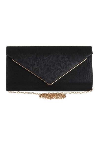 CATIANO Poseta Neagra Lucioasa cu Lant pentru Femei 22x5x11cm