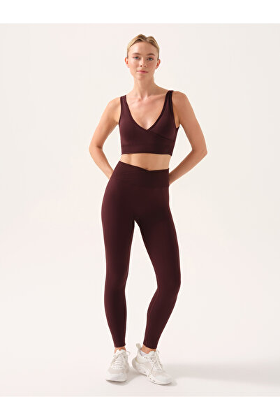 Jerf Motion Cross Waist Leggings Burgundy