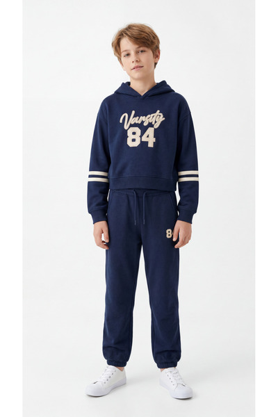 Mışıl Kids Varsity 84 Appliqué Embroidered Top and Bottom Boys' Tracksuit Set