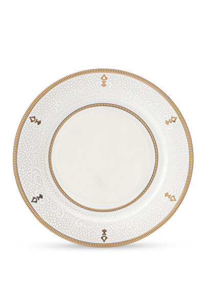 SHALLOW ZAYA New Bone China Dinner Plate 26.7 cm – Elegant White Plate for Ma...