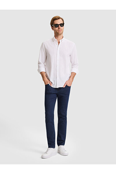 Cacharel Navy Blue Slim Fit Jean Trousers 50324279-Vr033