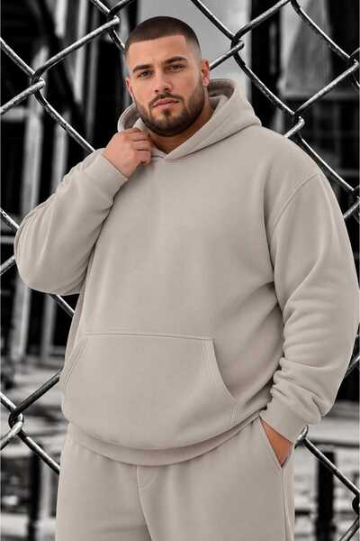 BENROMA SWEATSHIRT UNISEX MĂRIME MARE, BUMBAC PEȘTUIT CU 3 FIPIELE ME2