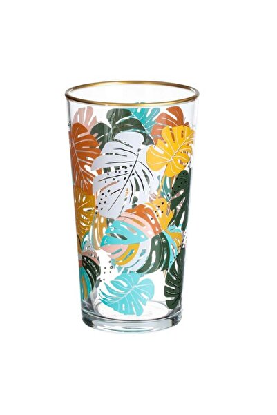 CATIANO Pahar din Sticla cu Margine Aurie 'Tropical' 570ml